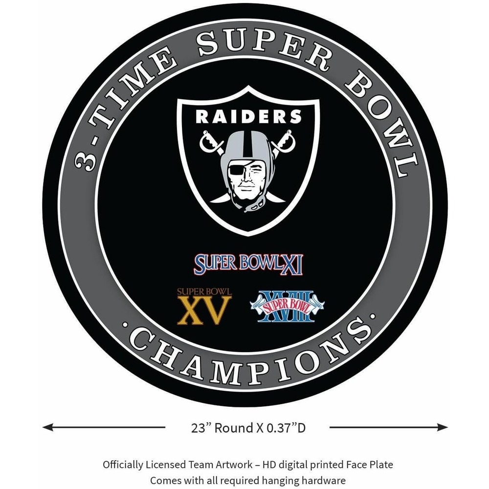 NFL Las Vegas Raiders Multi-Win Superbowl Champions Light Wall Sign Decor New